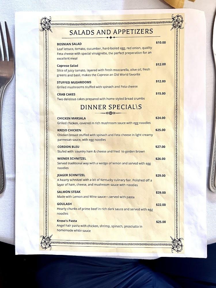 Kreso's Restaurant Menu image 2