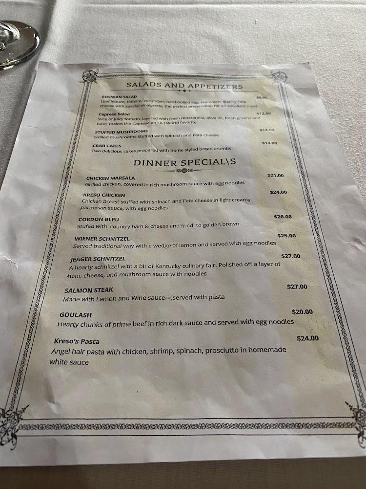 Kreso's Restaurant Menu image 3